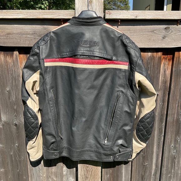 Cafe racer style leather motorcycle jacket - Picture 2 of 3